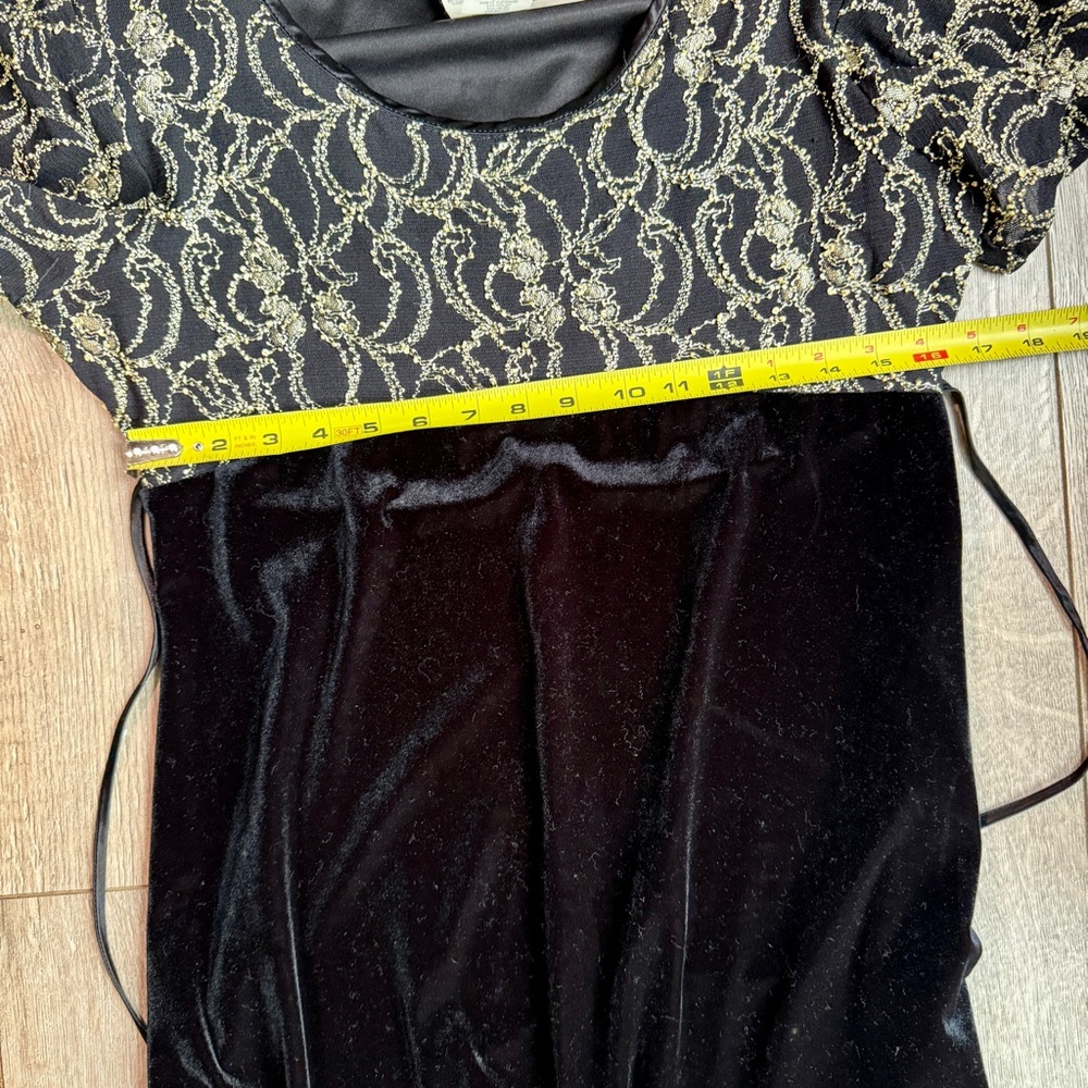 Vintage Molly Malloy Black and Gold Maxi Dress - Picture 10 of 11